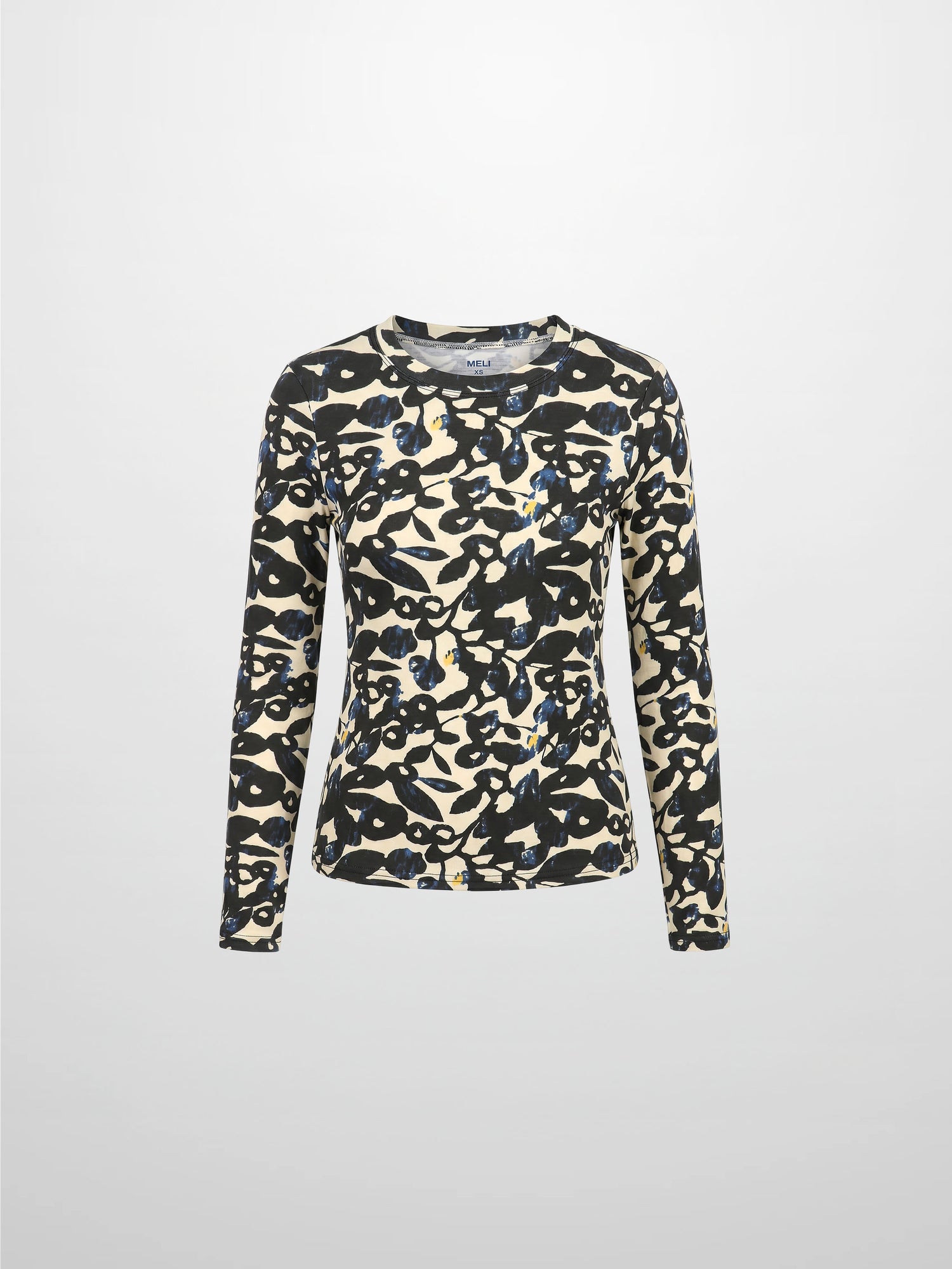 Basic Printed T-shirt-Black and Blue Mosaic