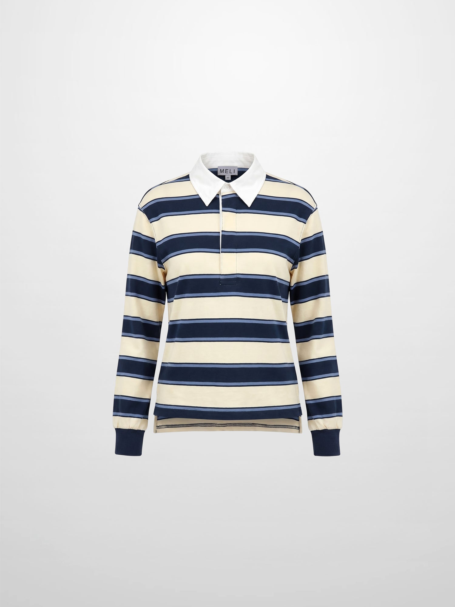 Wide Stripe Rugby T-Shirt-Navy Stripe