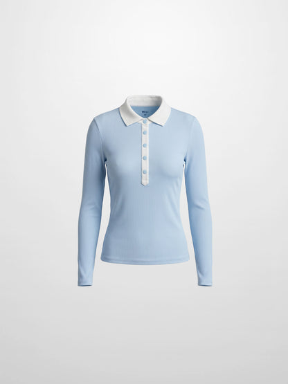 White Collar Polo-Blue
