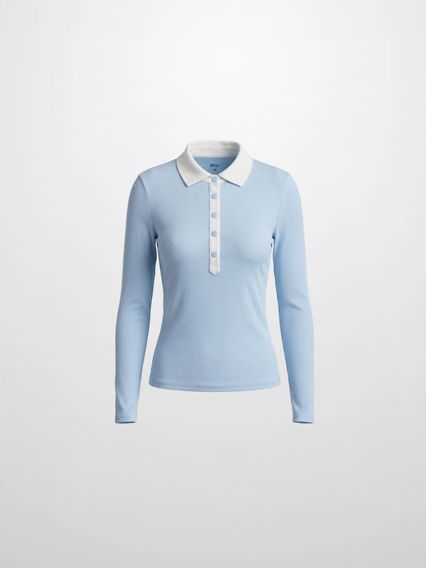 White Collar Polo-Blue