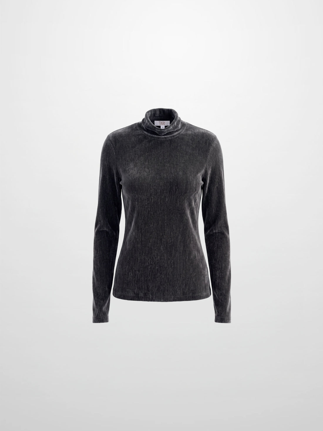Textured Velour Turtleneck - Dark Grey
