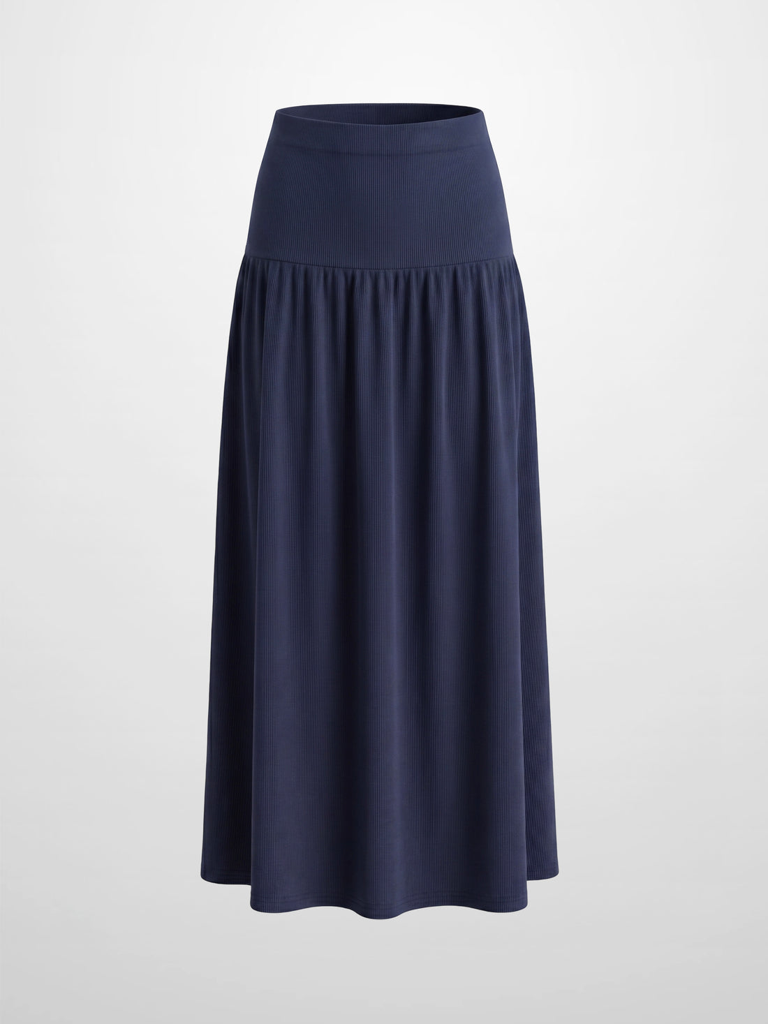 T-Shirt Ribbed Yoke Skirt-Navy