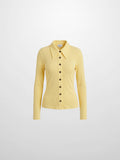 Ribbed Button Down Shirt-Butter Yellow