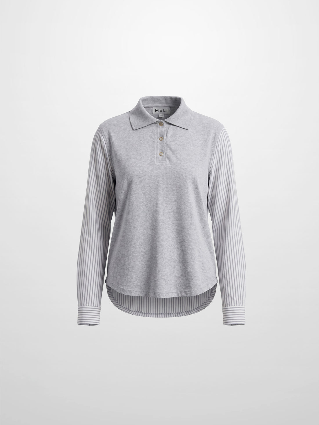 Shirt Back Polo T-Shirt-Heather Grey