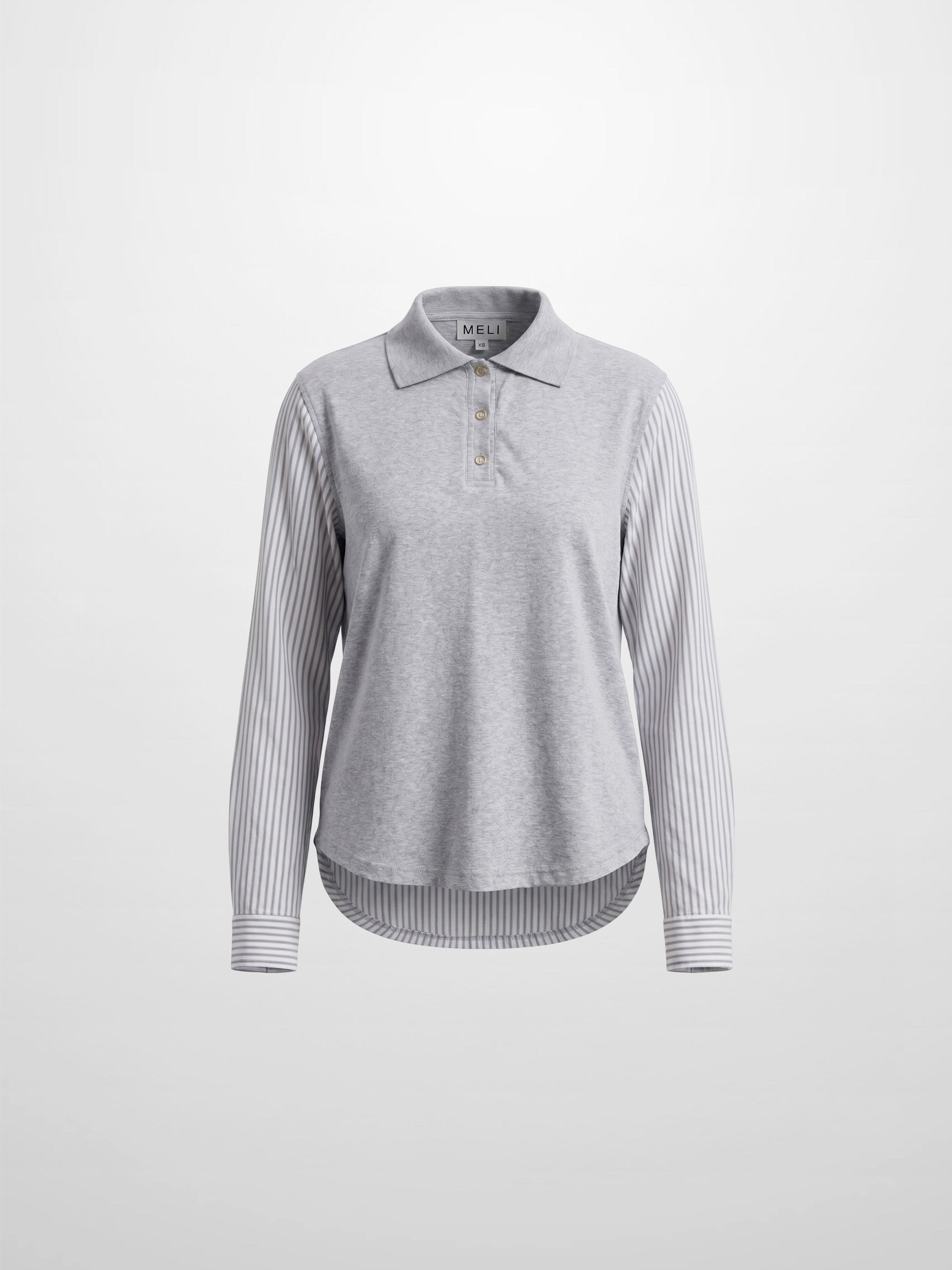 Shirt Back Polo T-Shirt-Heather Grey