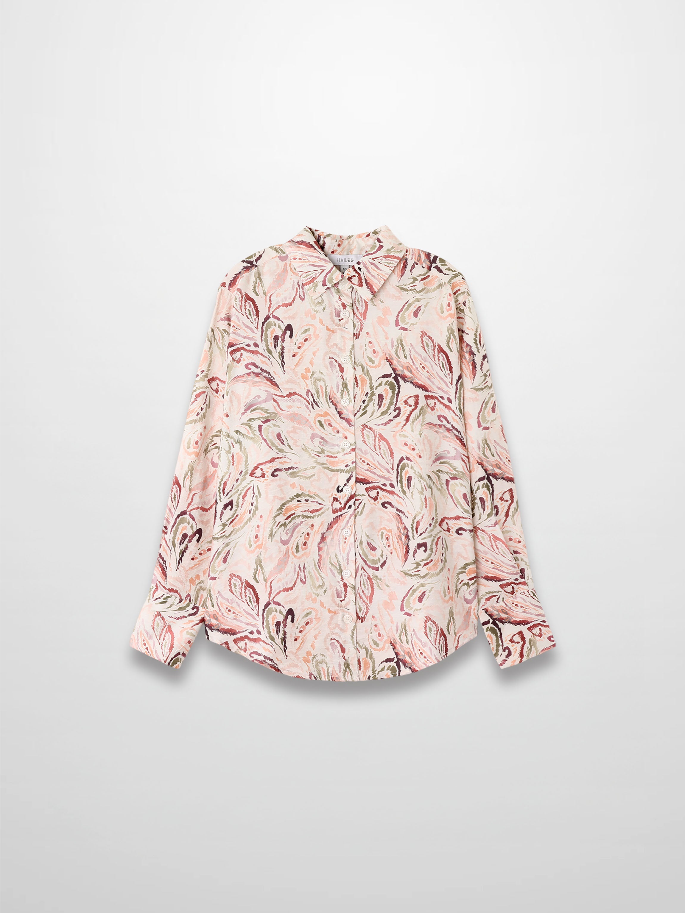 Button Down Collared Blouse-Peach Sketch