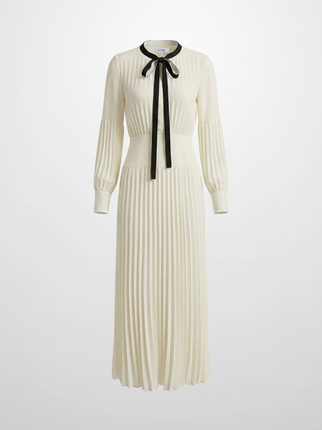 Mini Pleat Yoke Dress - Cream