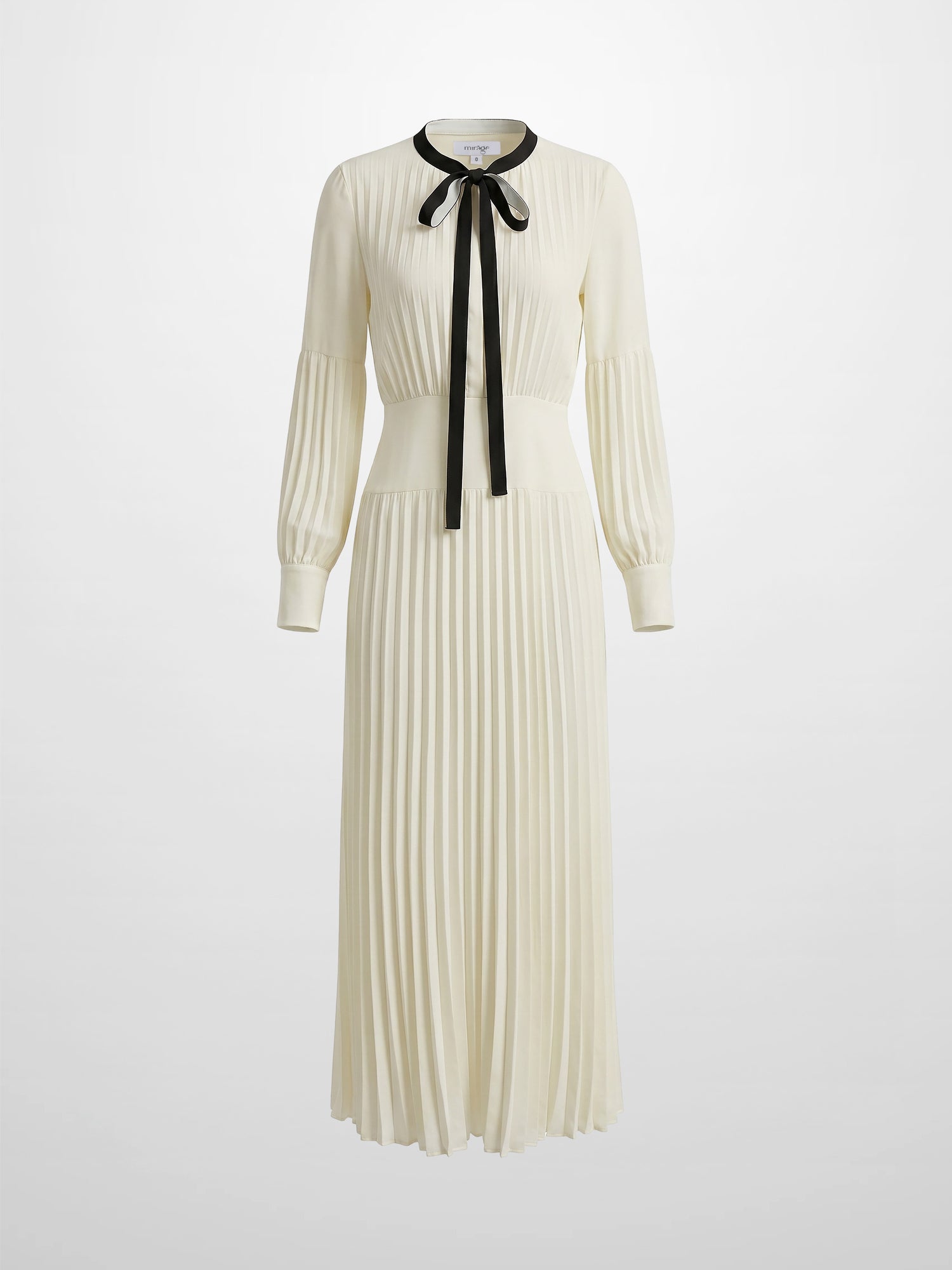 Mini Pleat Yoke Dress - Cream
