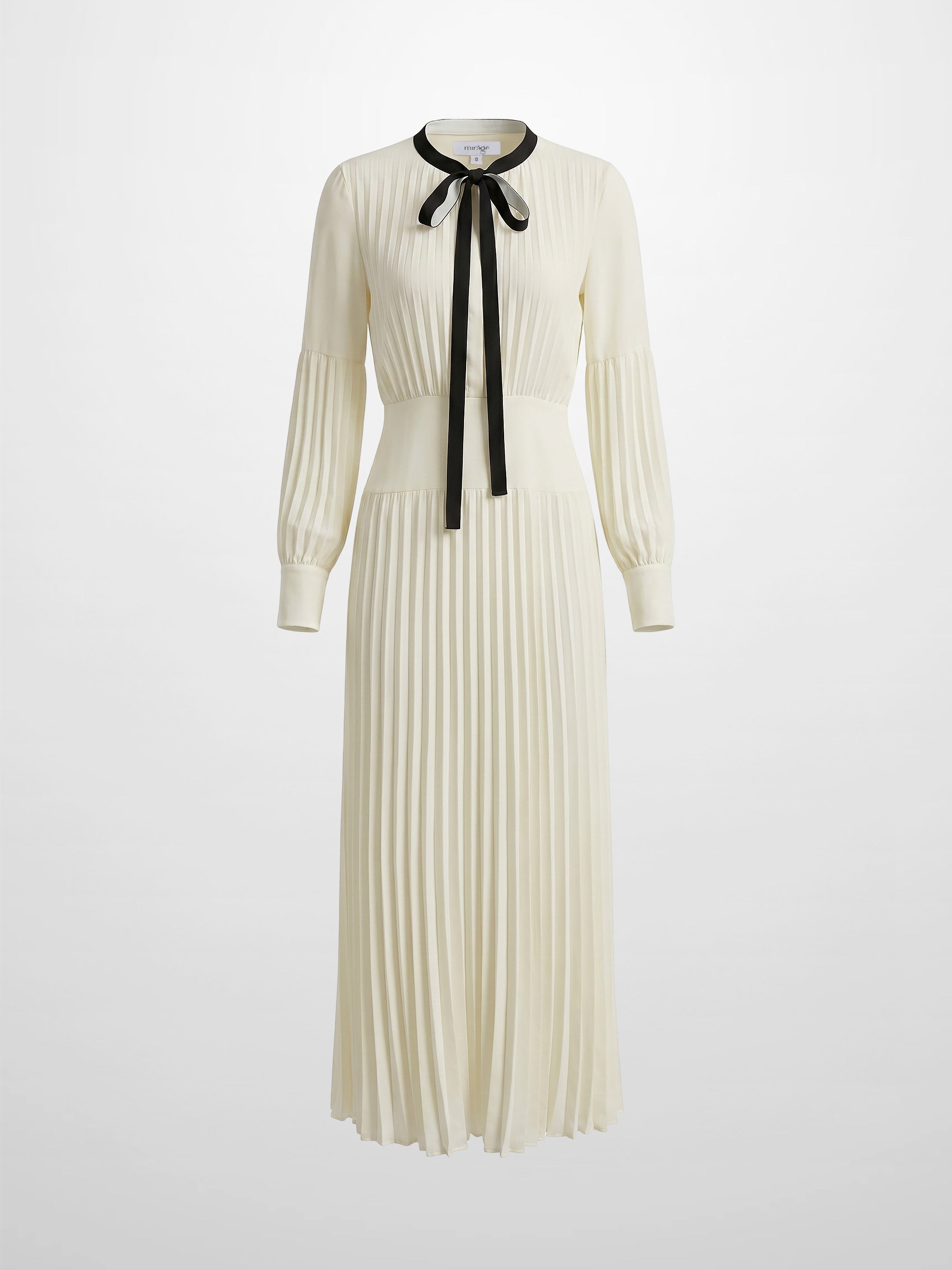 Mini Pleat Yoke Dress - Cream