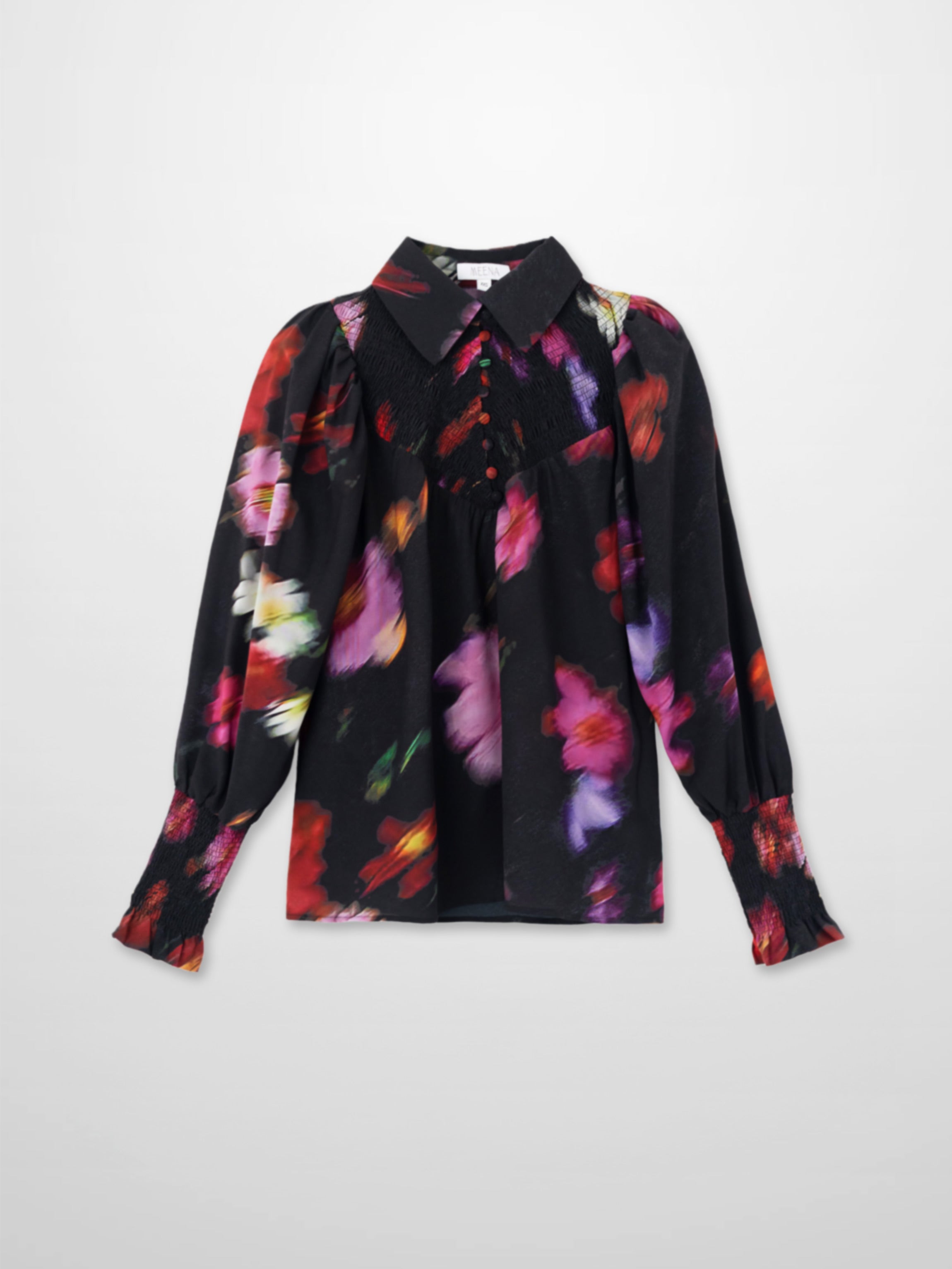 Smocked Blouse-Pink Floral