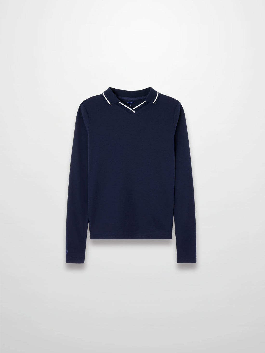 Collared High V T-Shirt-Navy