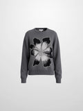 Flower Design Sweater - Grey