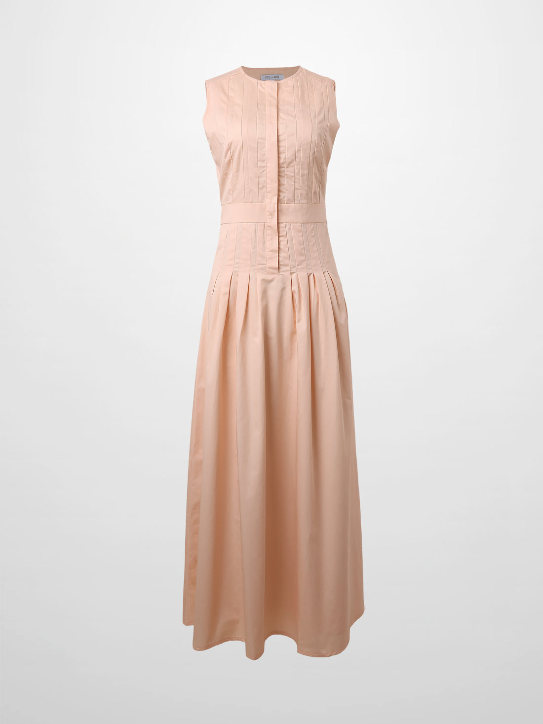 Pleated Waist Jumper-Peach