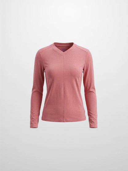 Center Seam High V Tee-Raspberry Pink