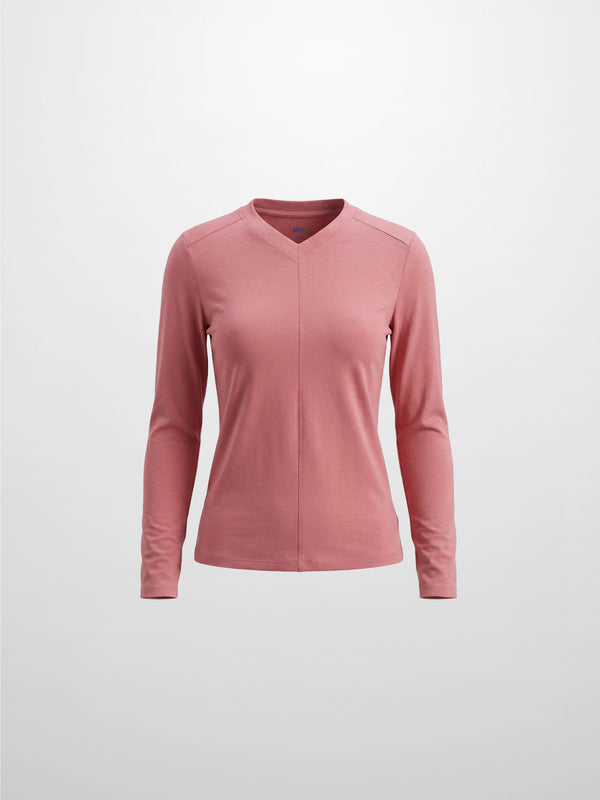 Center Seam High V Tee-Raspberry Pink