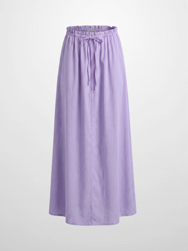 DRAWSTRING RUFFLE SKIRT-LAVENDER