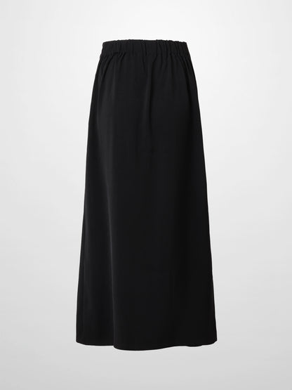 SIDE RUCHED SKIRT-BLACK