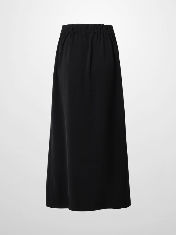 SIDE RUCHED SKIRT-BLACK