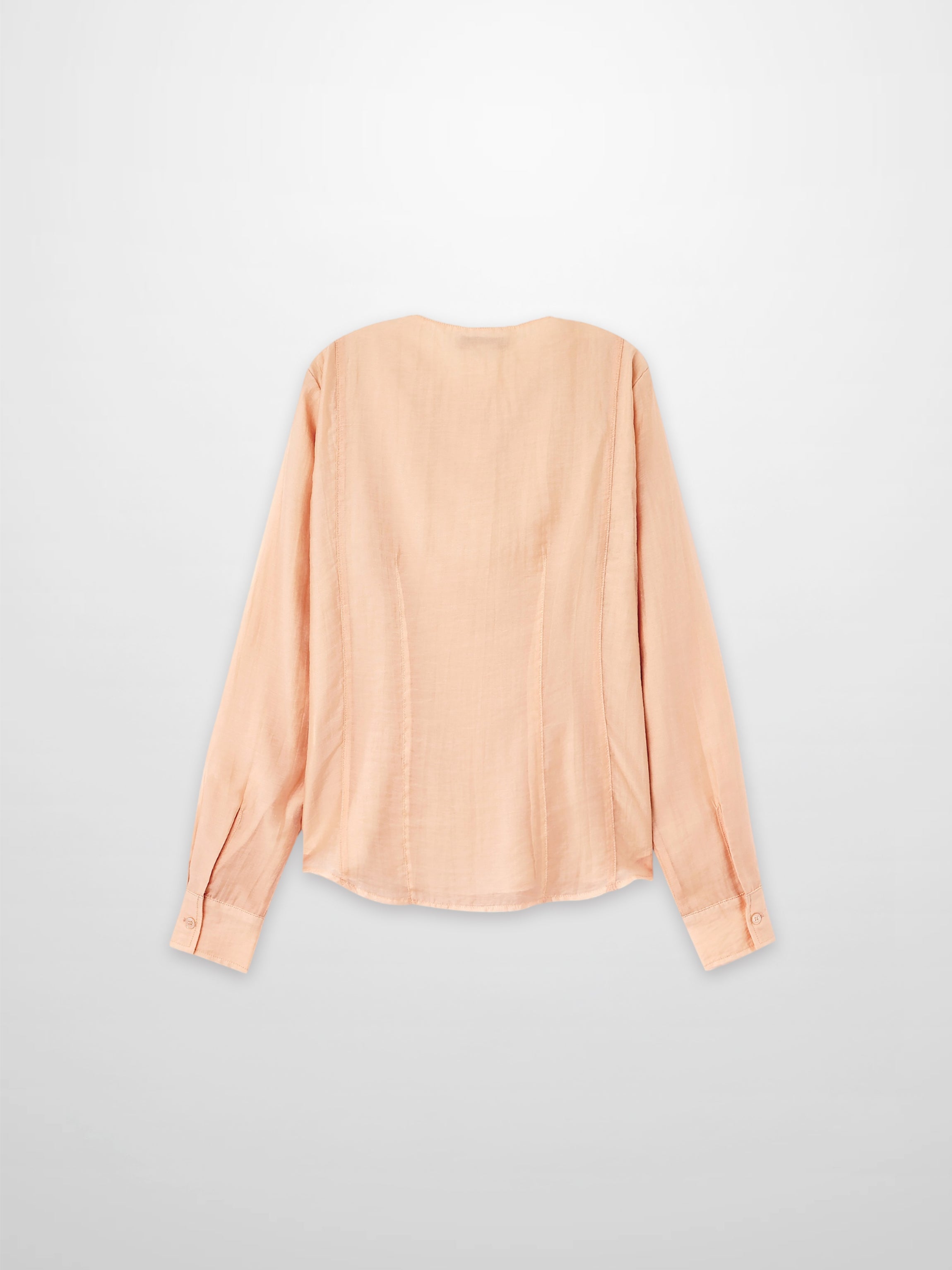 High V Neck Blouse-Oatmeal