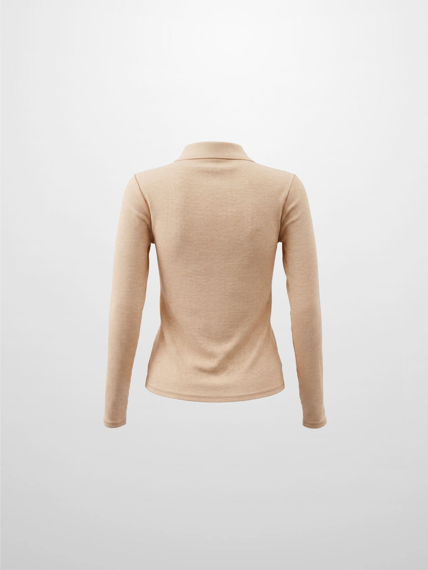 Heathered Collared Tee-Tan