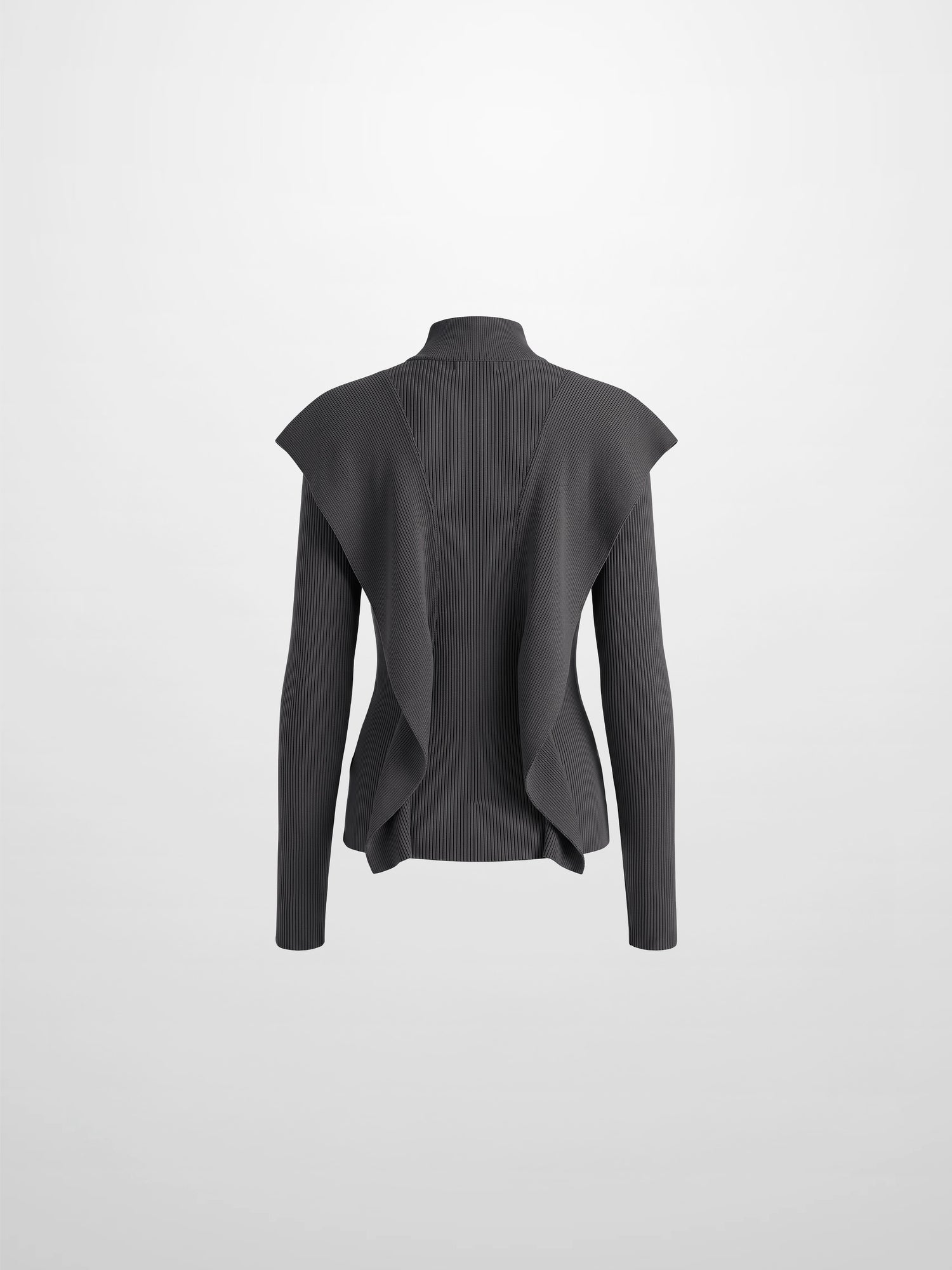 Side Ruffle Sweater - Grey