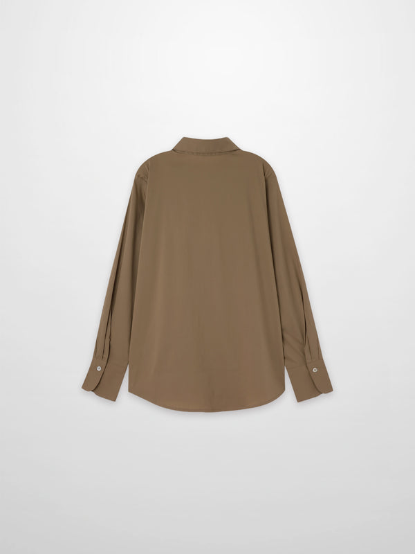 Cotton Button Down Blouse-Mocha Mousse