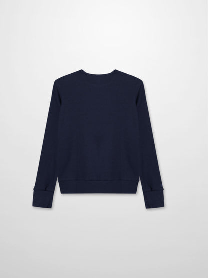 Ribbed Crew Bomber-Navy