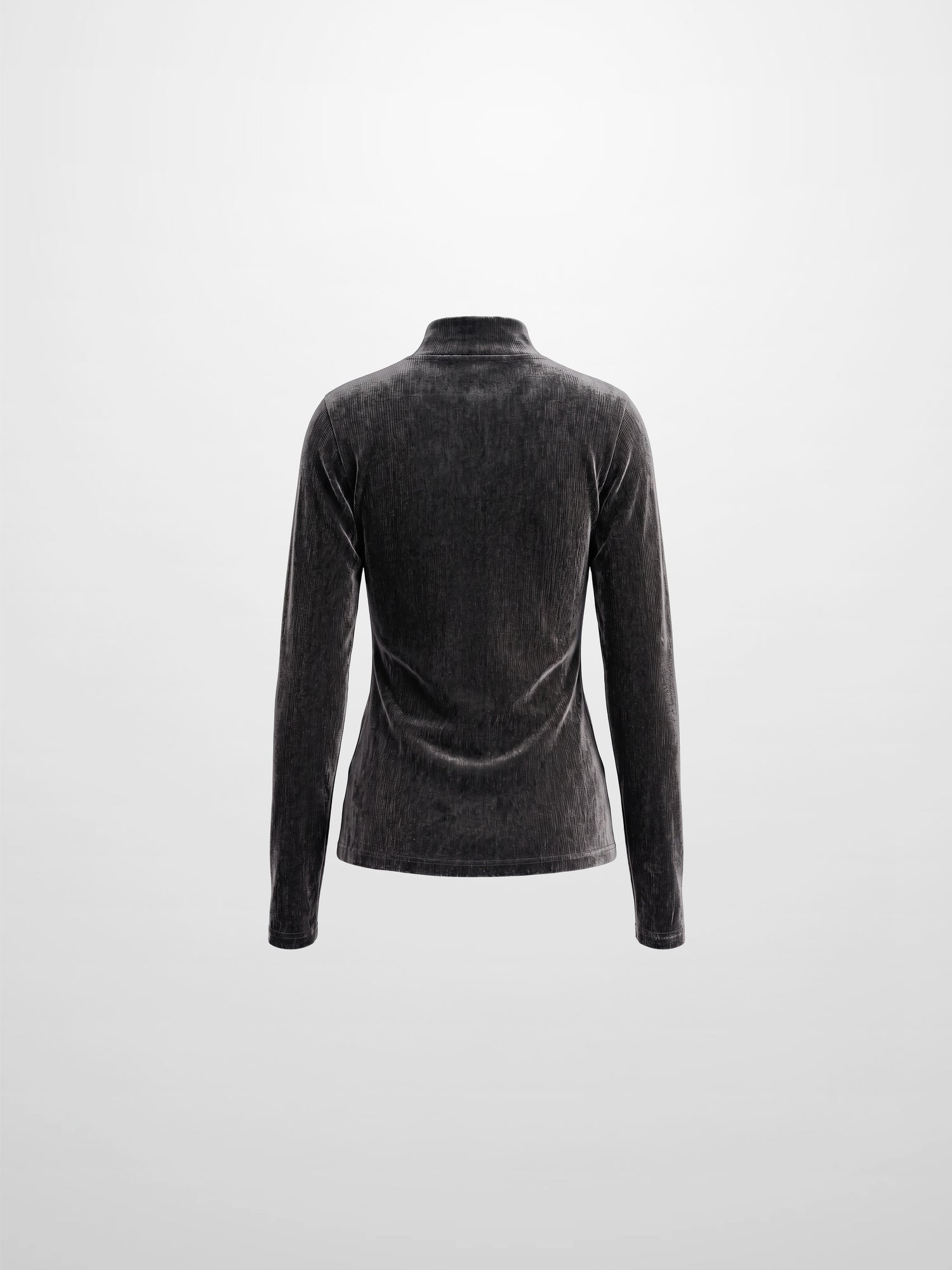 Textured Velour Turtleneck - Dark Grey