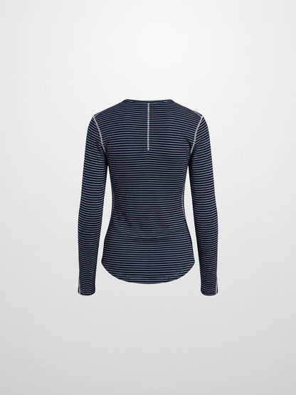 Striped Cross Stitch T-Shirt-Navy