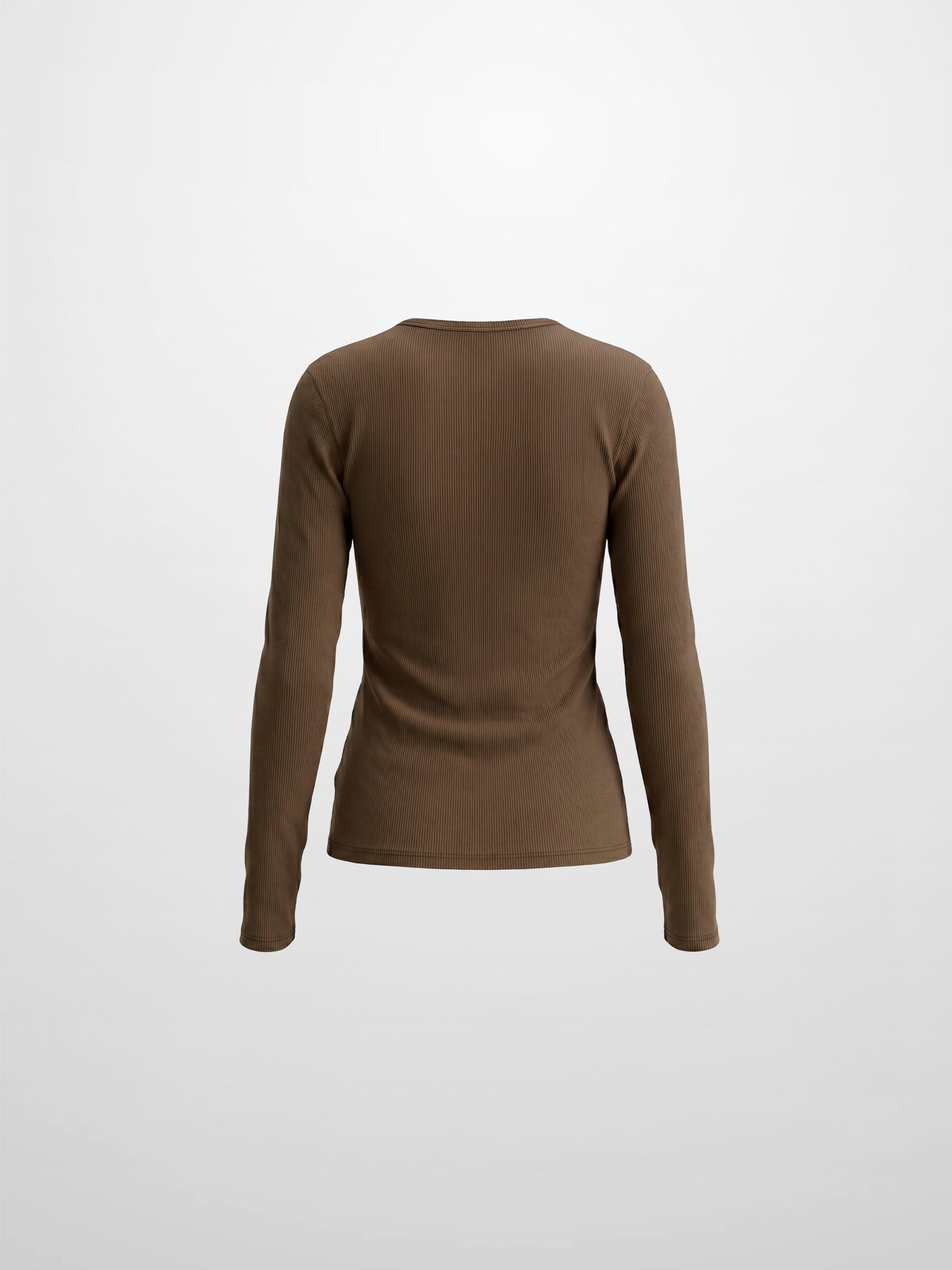 Soft Ribbed High V Tee-Mid Brown