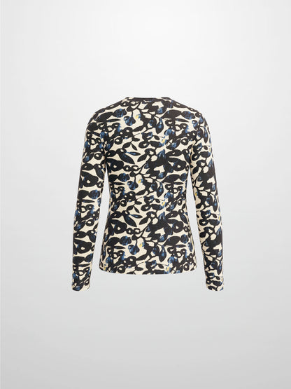 Basic Printed T-shirt-Black and Blue Mosaic
