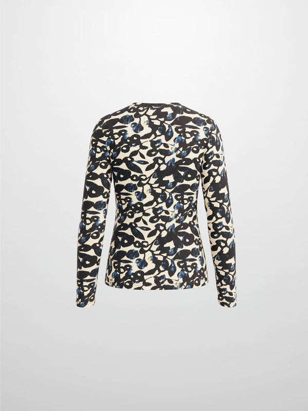 Basic Printed T-shirt-Black and Blue Mosaic