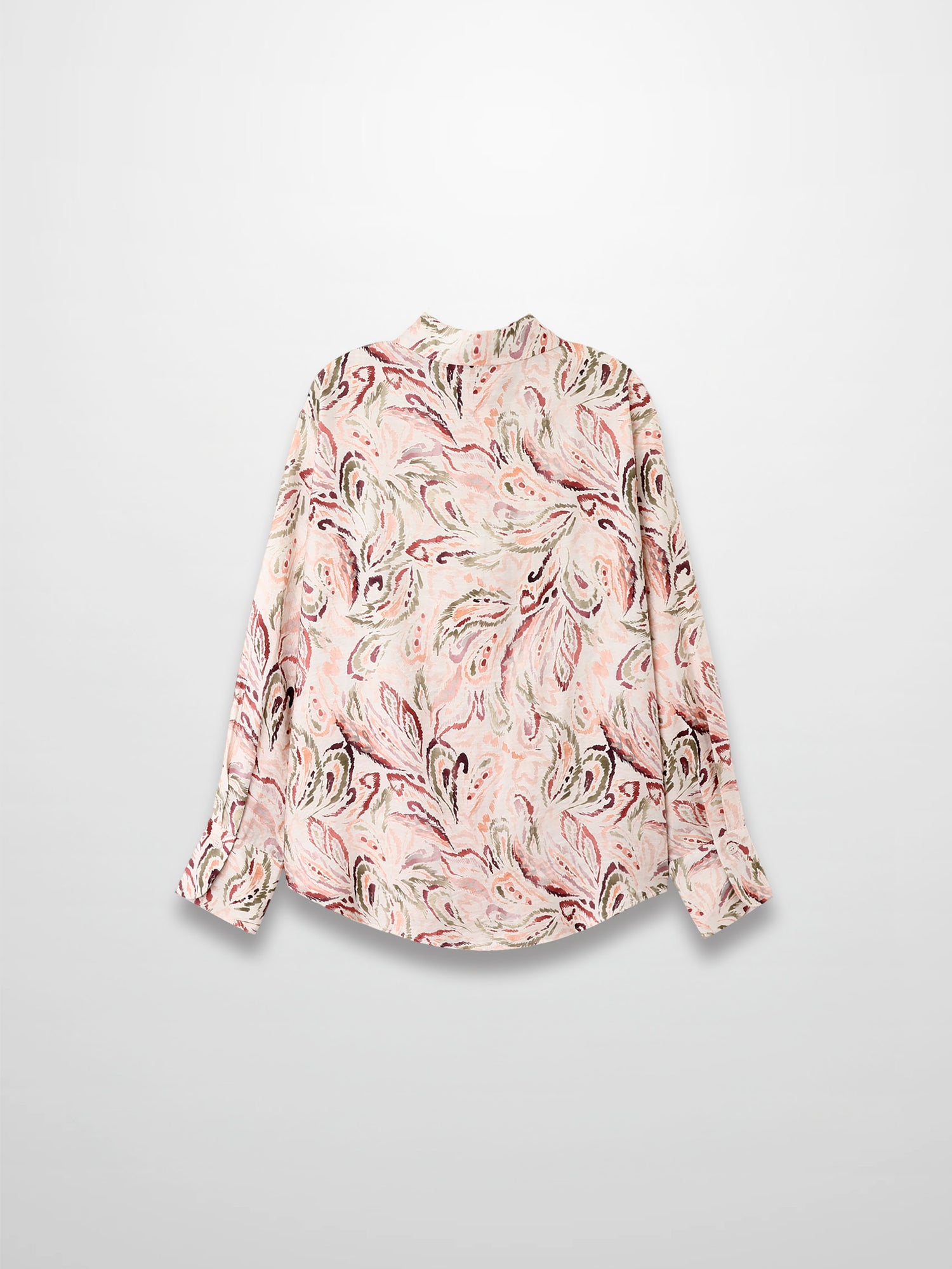 Button Down Collared Blouse-Peach Sketch