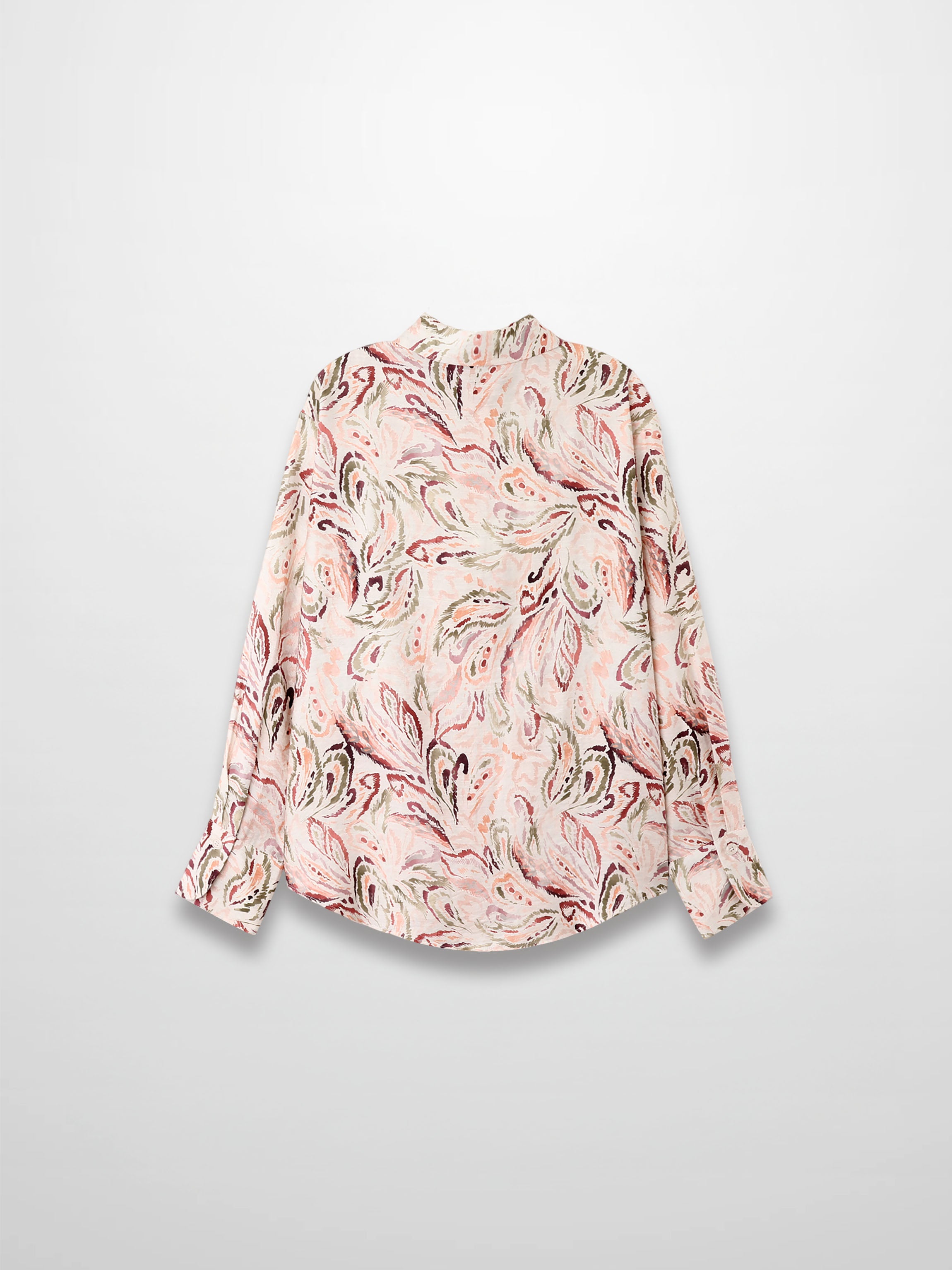 Button Down Collared Blouse-Peach Sketch