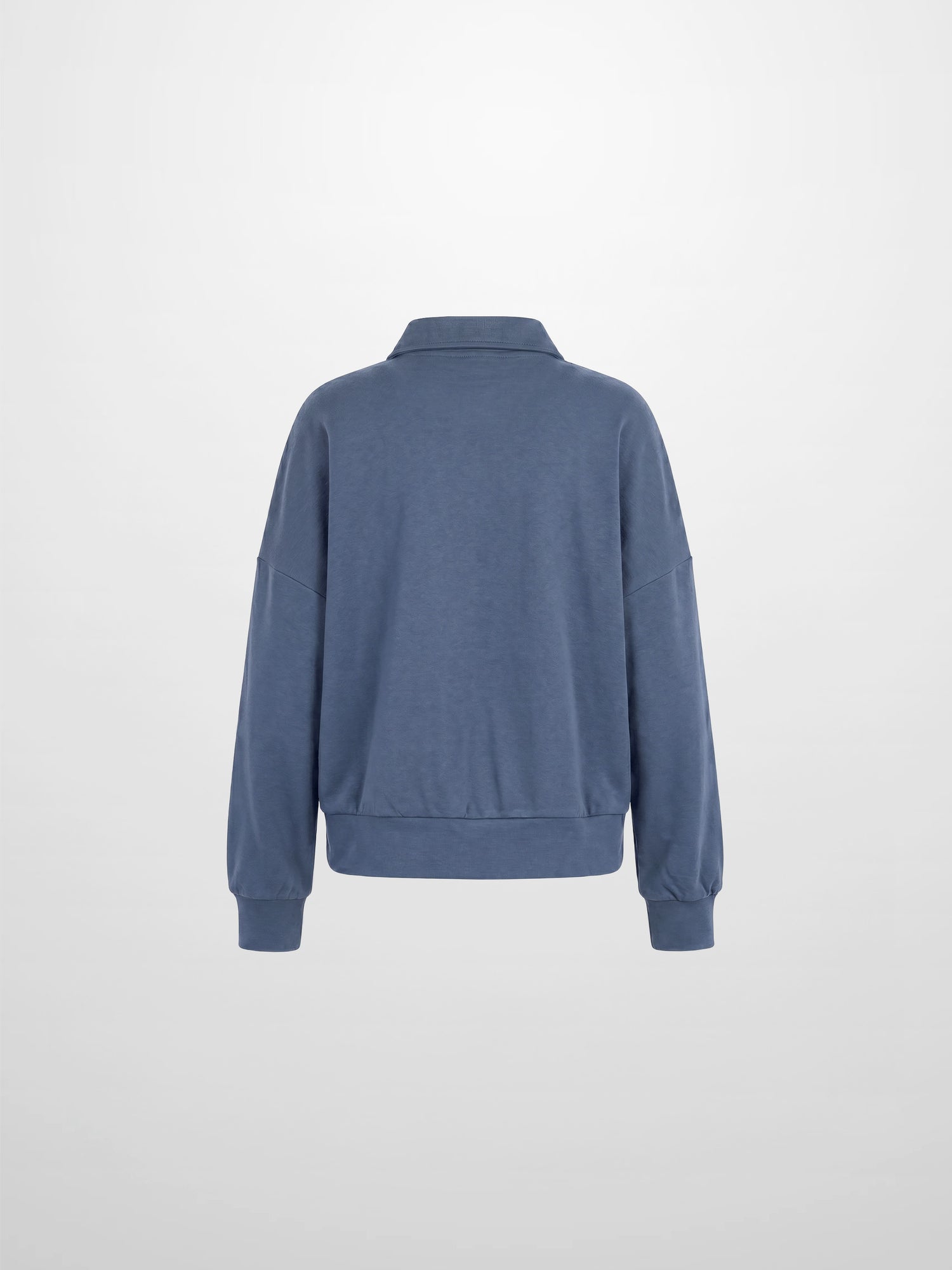 Collared Bomber Tee-Grey Blue