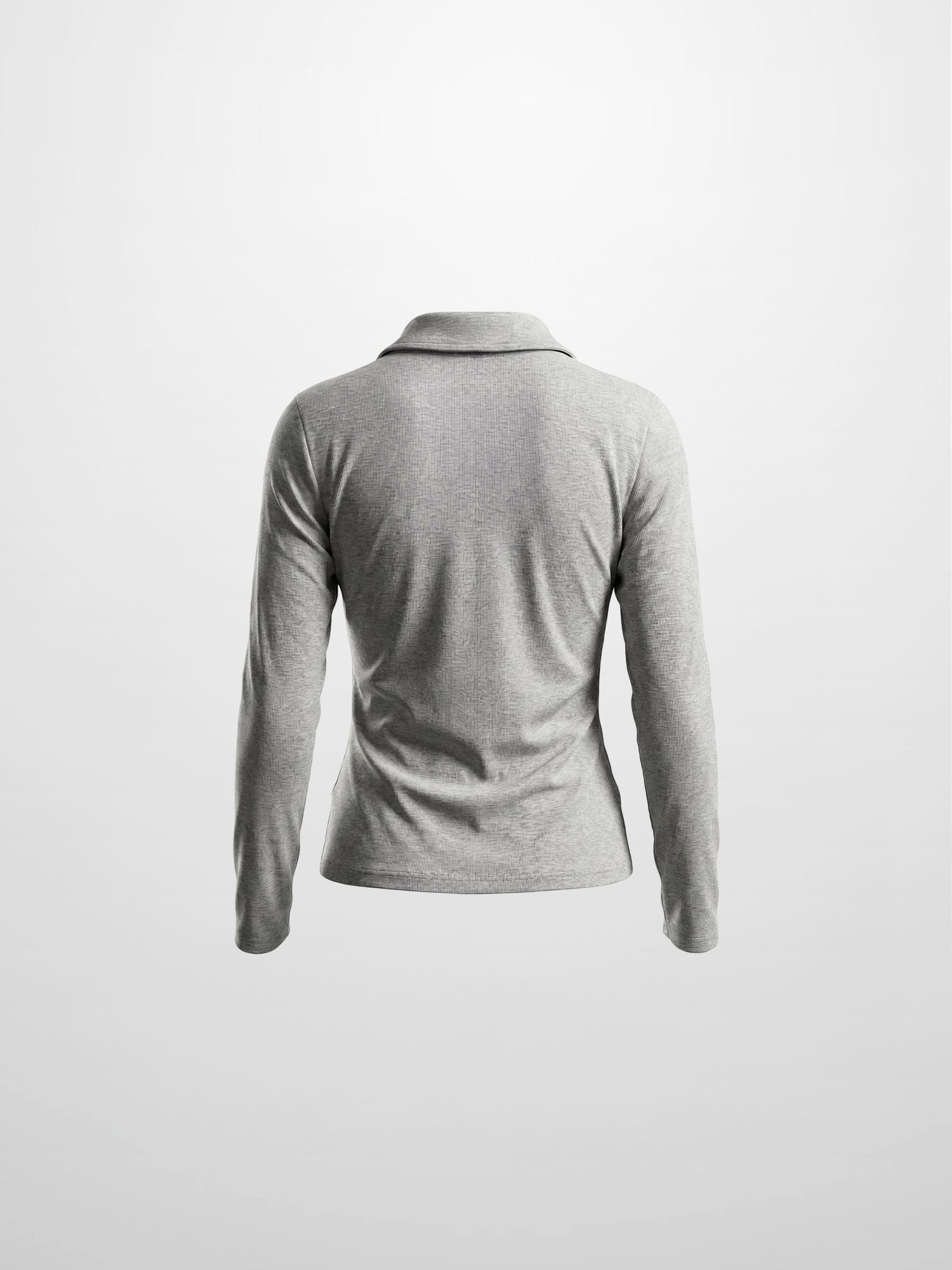 Ribbed Button Down Shirt-Heathered Grey