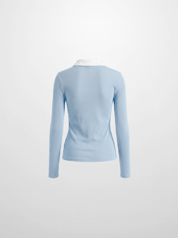 White Collar Polo-Blue