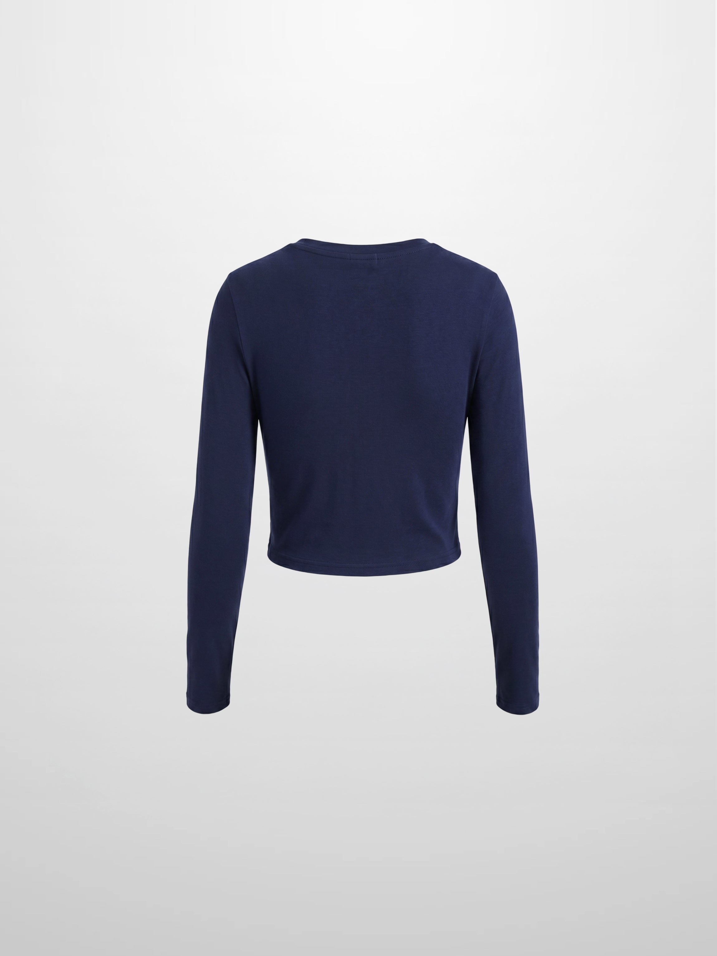 Crop T-Shirt Cardigan-Navy