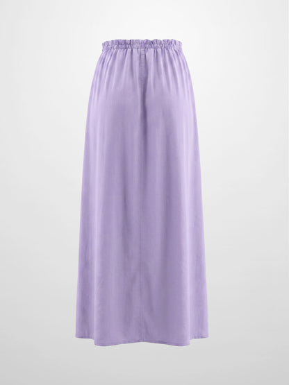 DRAWSTRING RUFFLE SKIRT-LAVENDER