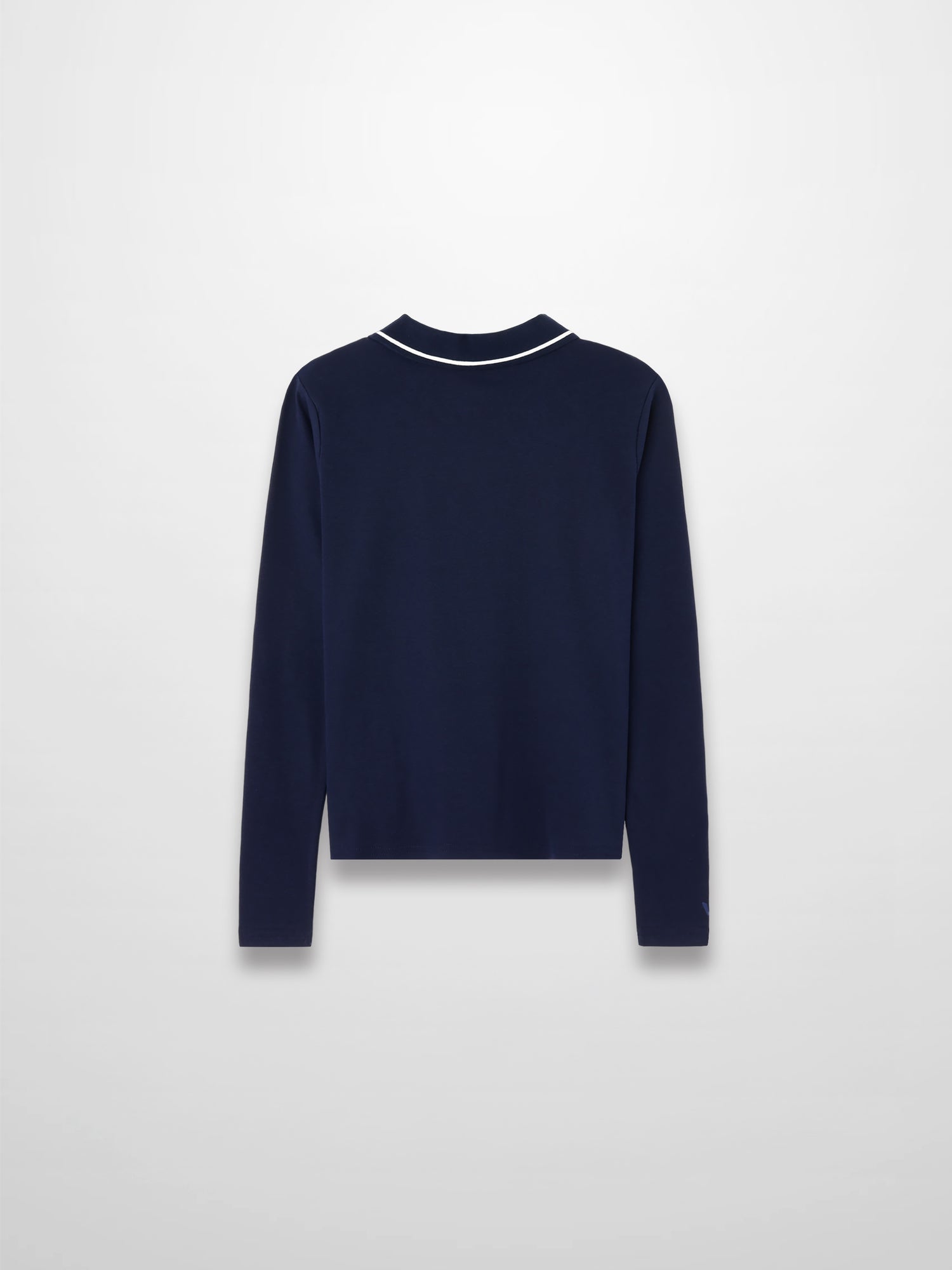 Collared High V T-Shirt-Navy