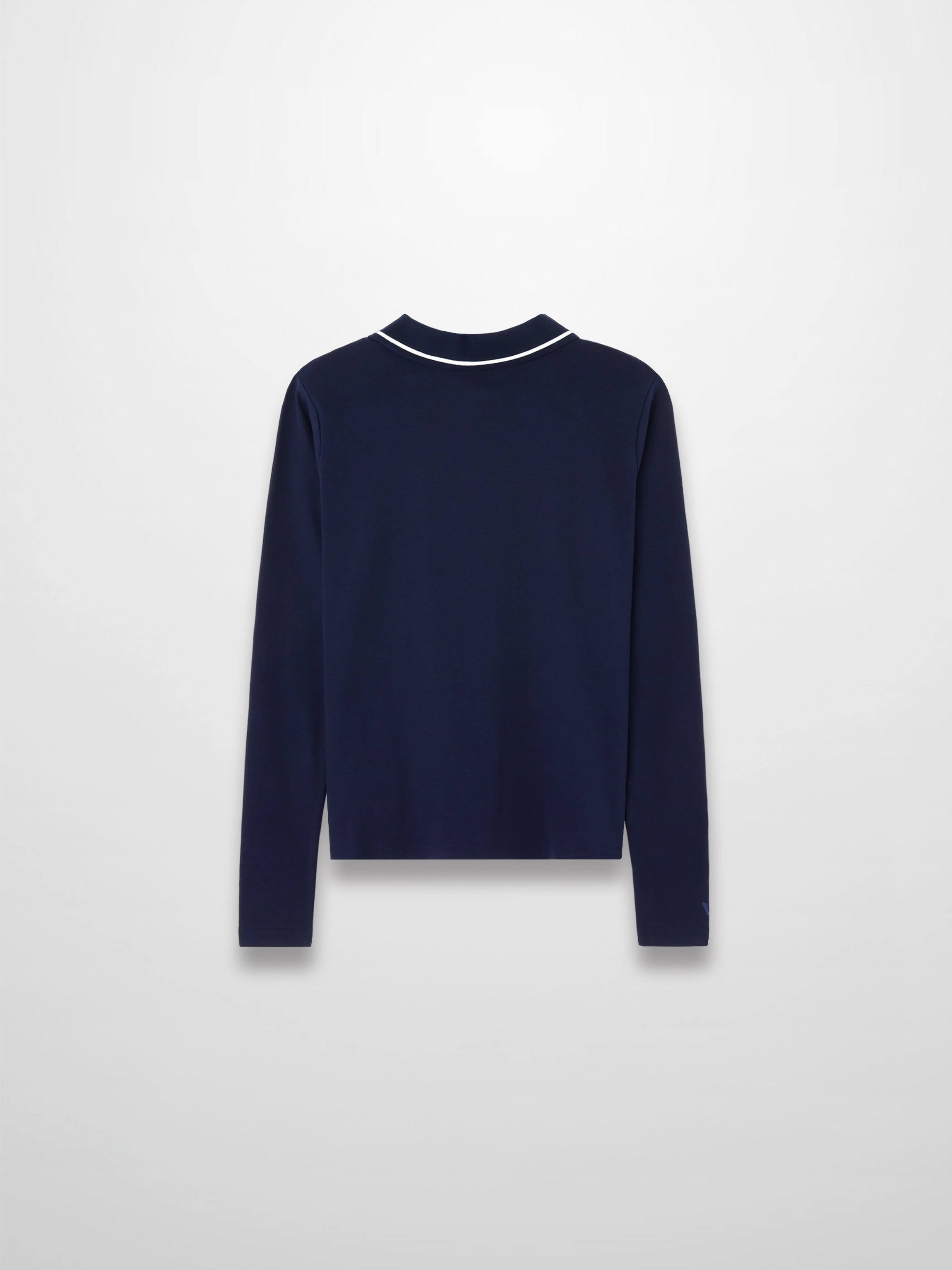 Collared High V T-Shirt-Navy