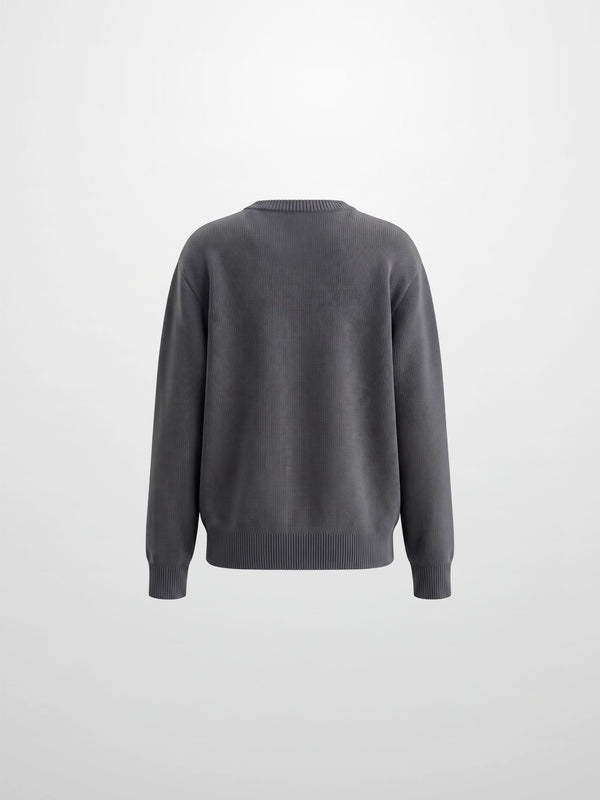 Flower Design Sweater - Grey