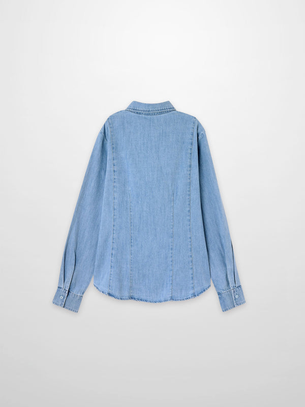 Classic Denim Shirt-Light Blue