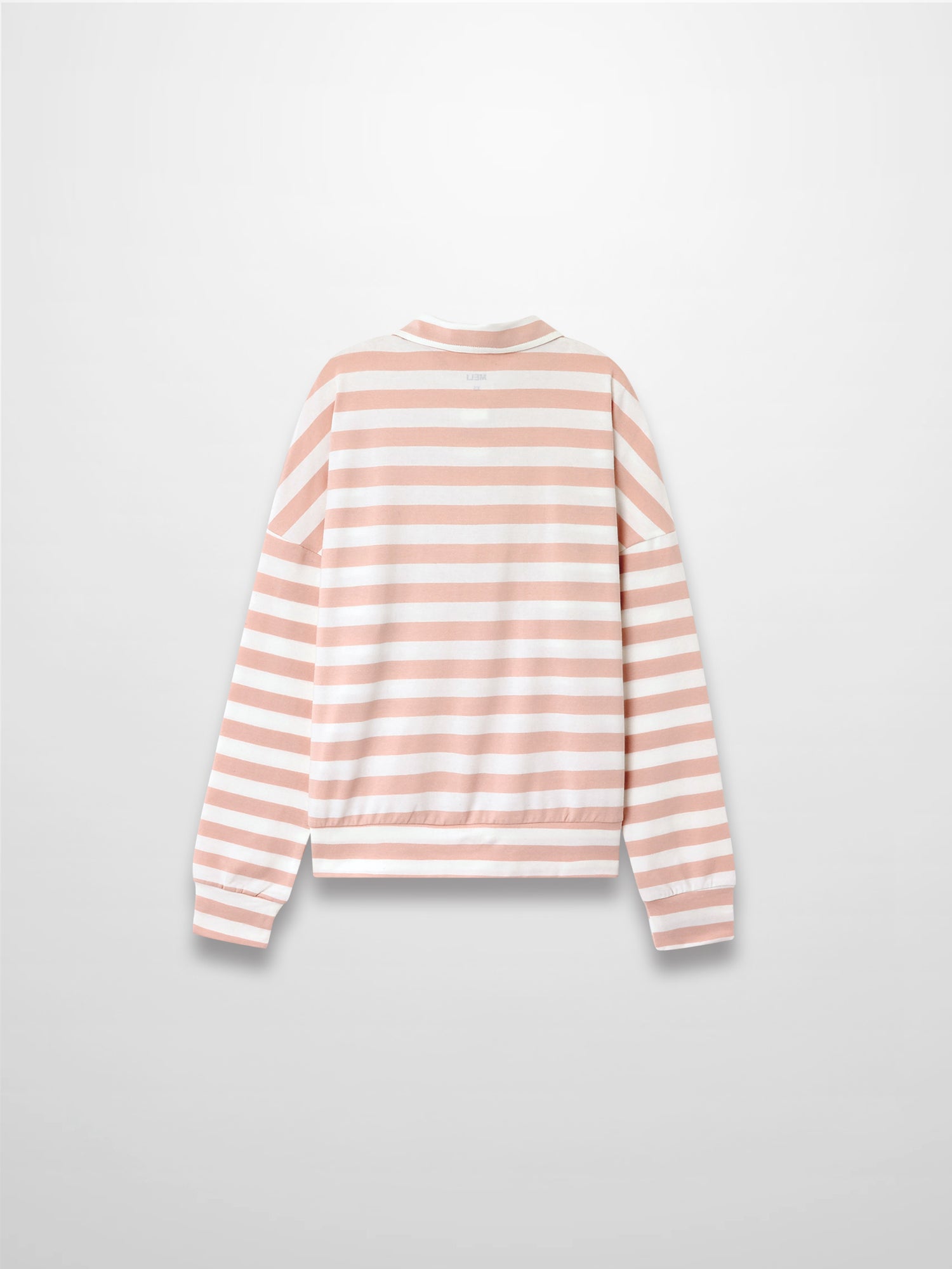 Striped Collar Bomber Tee-Tan/White