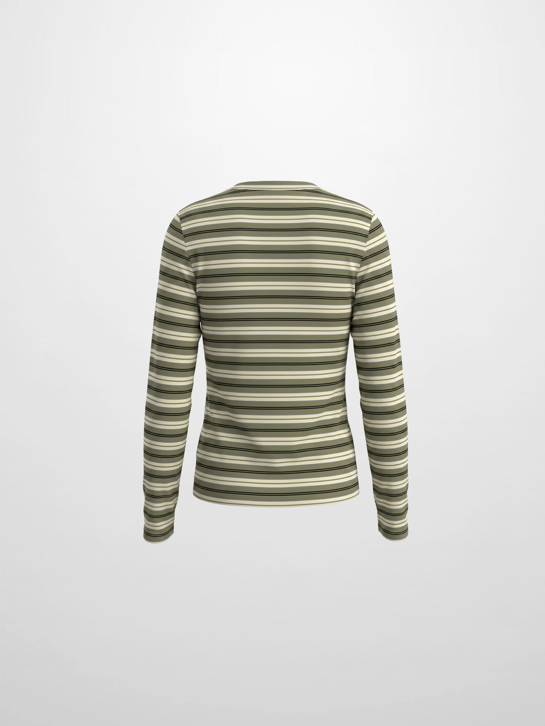 Embroidered Crown Striped Tee-Olive Stripe