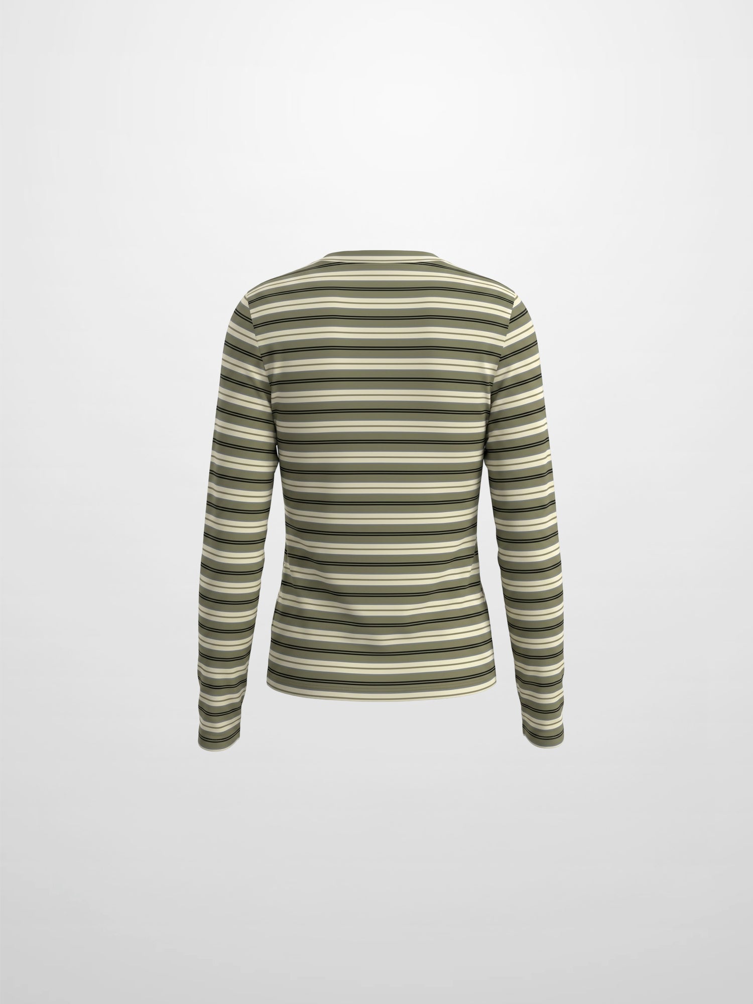 Embroidered Crown Striped Tee-Olive Stripe