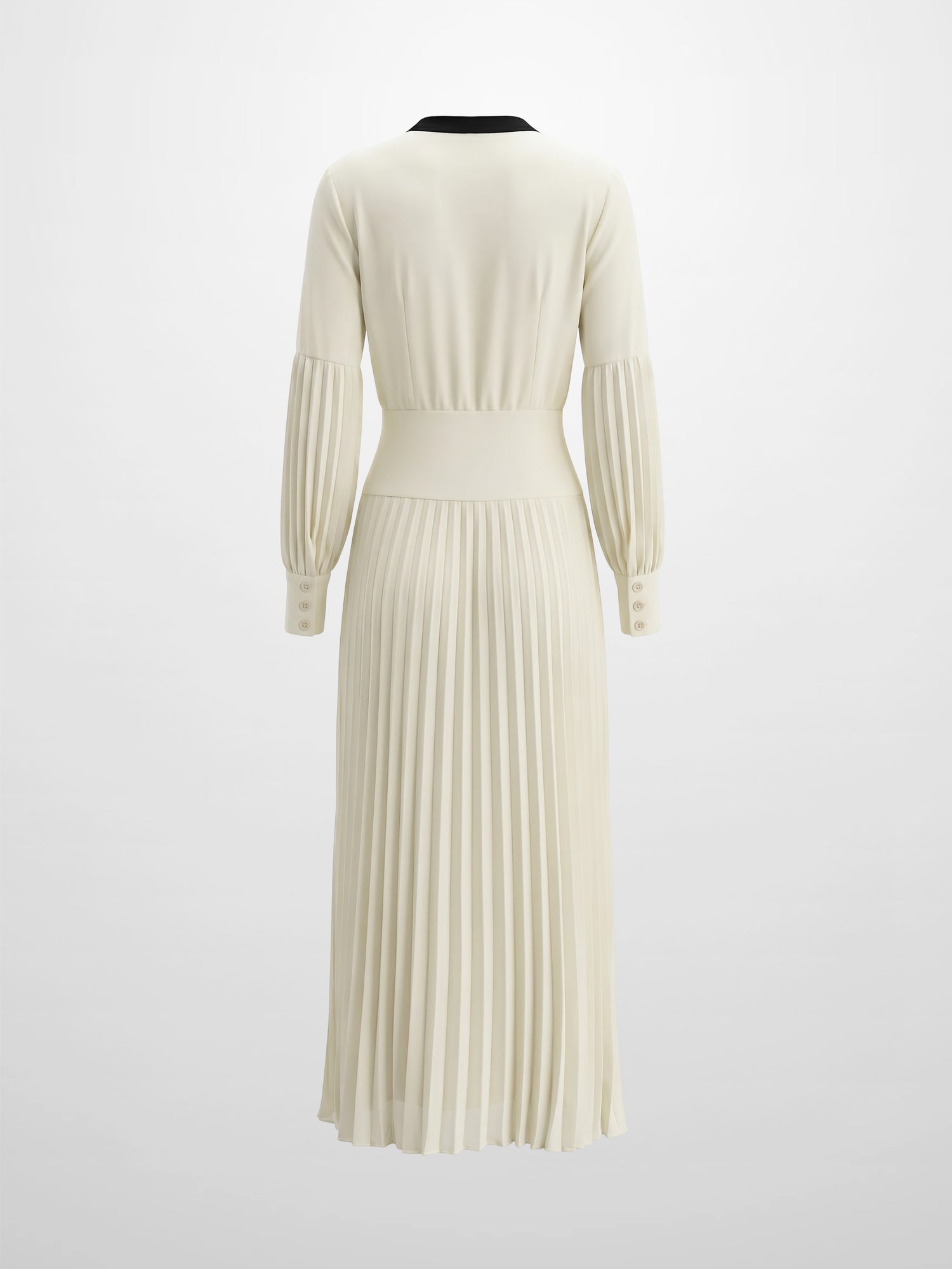 Mini Pleat Yoke Dress - Cream