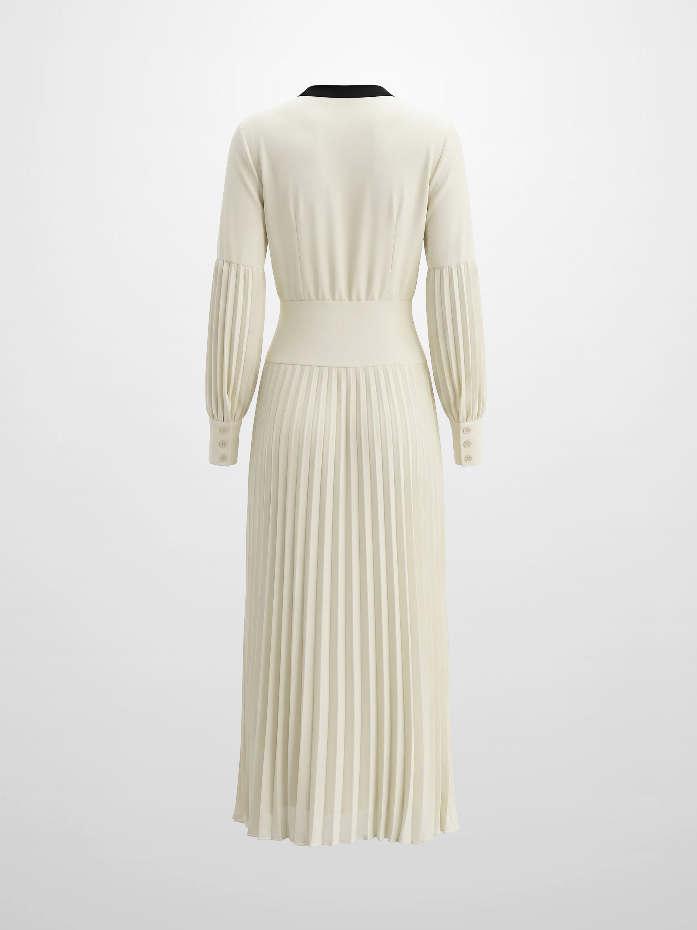 Mini Pleat Yoke Dress - Cream