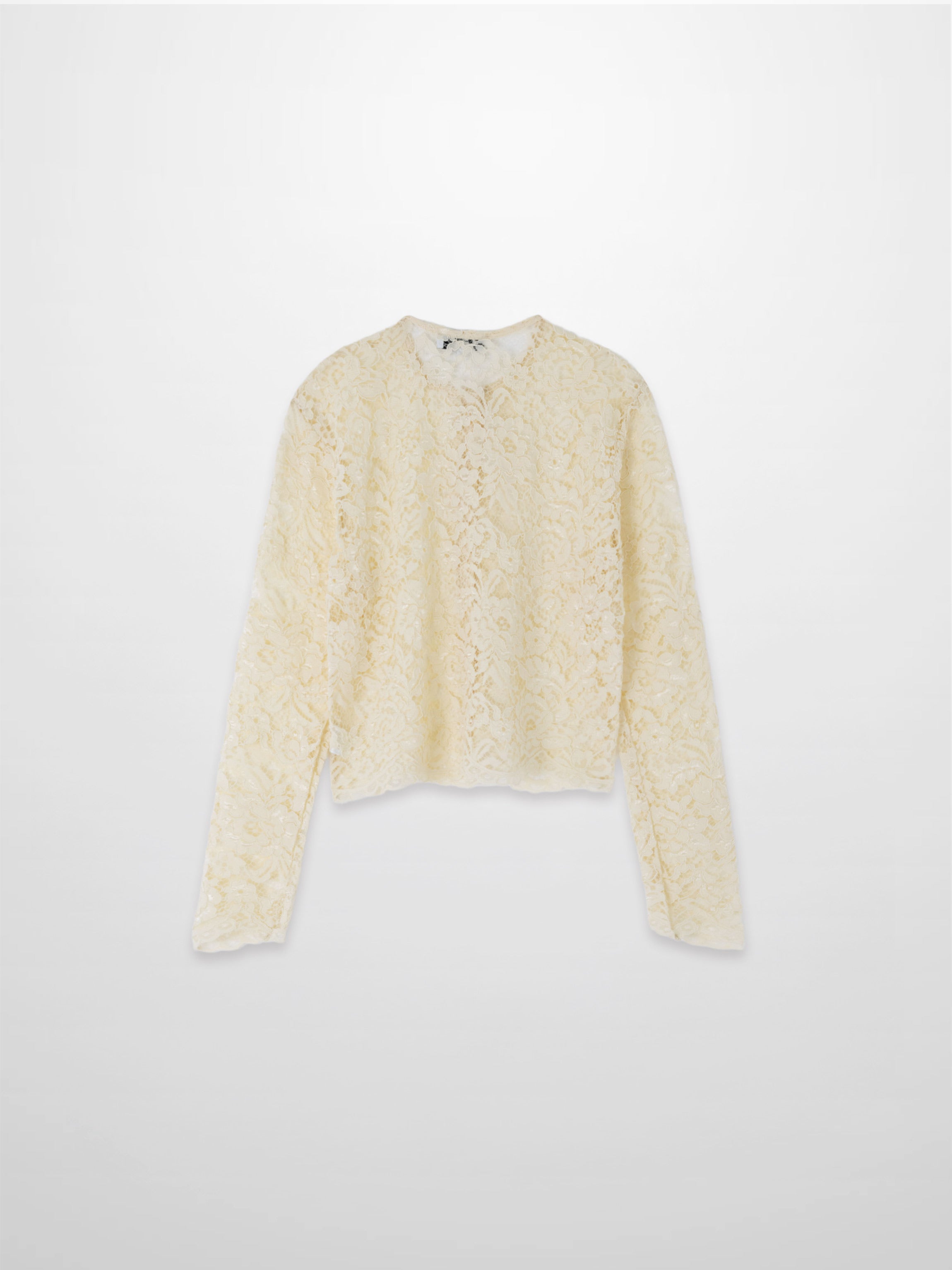 Lace Button Down Cardigan Top-Cream