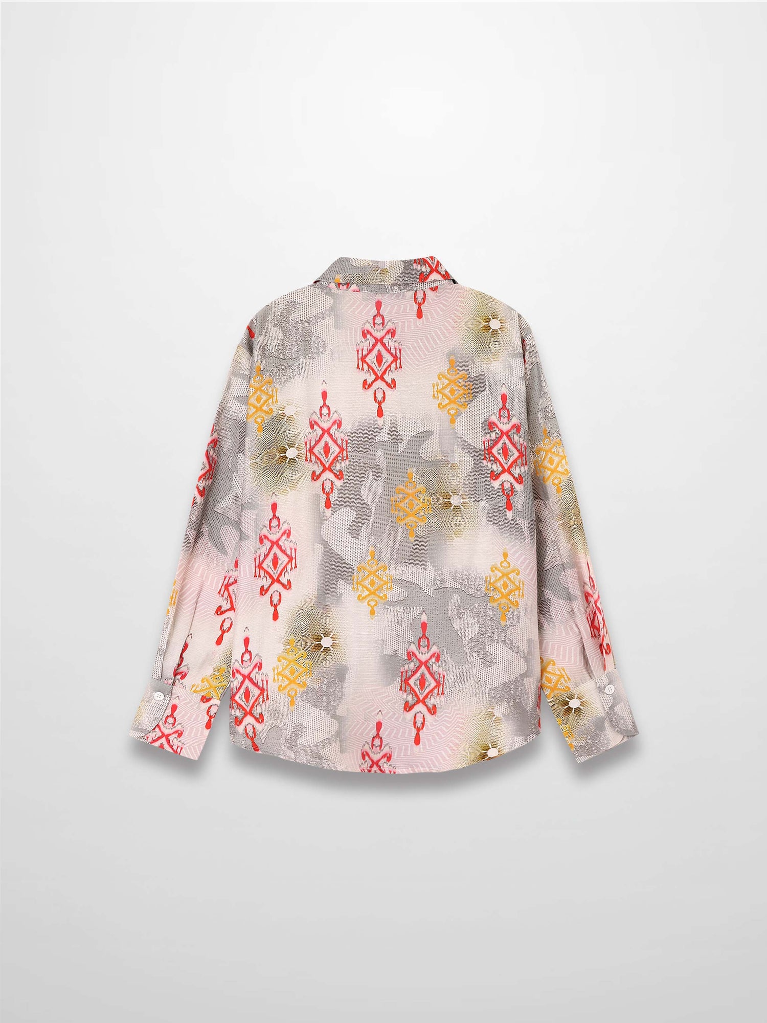 Button Down Collared Blouse-Ombre Print